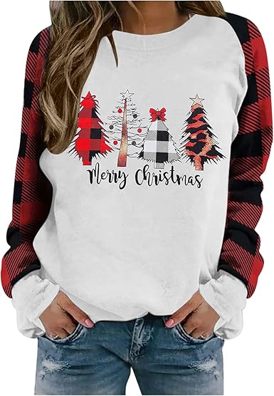 Tops Christmas Hours 2022 Jingy Merry Christmas Tree Print Sweatshirt For Women Hoodies O Neck Long  Sleeve Top 2022 Trendy Oversized Ladies Tops Blouse At Amazon Women's  Clothing Store