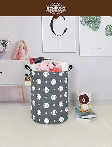 Miniatura 8 de HUNRUNG Cesta de almacenamiento ligera de tela de lona grande, organizador de juguetes, ropa sucia, plegable, impermeable, para dormitorios