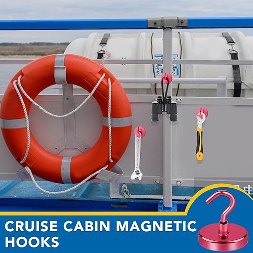 Vista 68 de LOVIMAG Imanes de crucero con ganchos, ganchos magnéticos de 50 libras para cabinas de cruceros, imprescindibles para viajes, imanes de neodimio