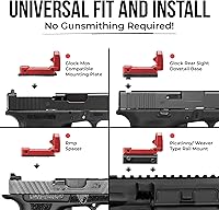Vista 4 de GOTICAL Juego de fibra óptica mecanizada CNC mira delantera y trasera para pistolas Glock Modelos estándar