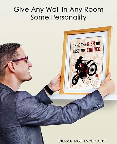 Miniatura 2 de Motivational Wall Art Office Decor for Men & Women "Take the Risk or Lose the Chance" 8x10 Inspirational, Motivational Poster & Positive