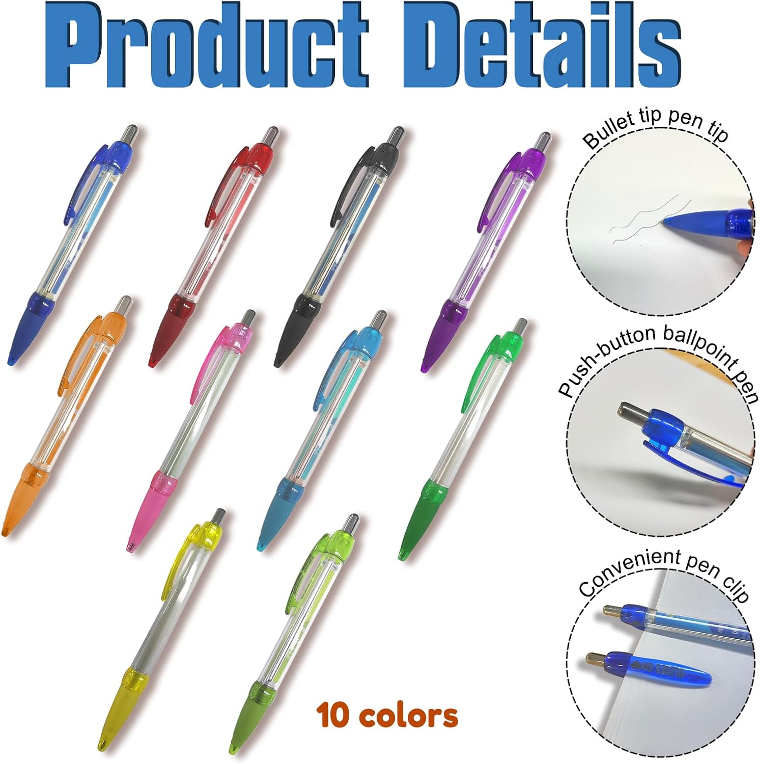 Personalized Pullout Banner Pens 100 Pcs Bulk Custom Pens with Photo Text Logo for School Office Business Promotion Gift Customized Ballpoint Pen with Paper Scroll Inside, 11 Colors Available