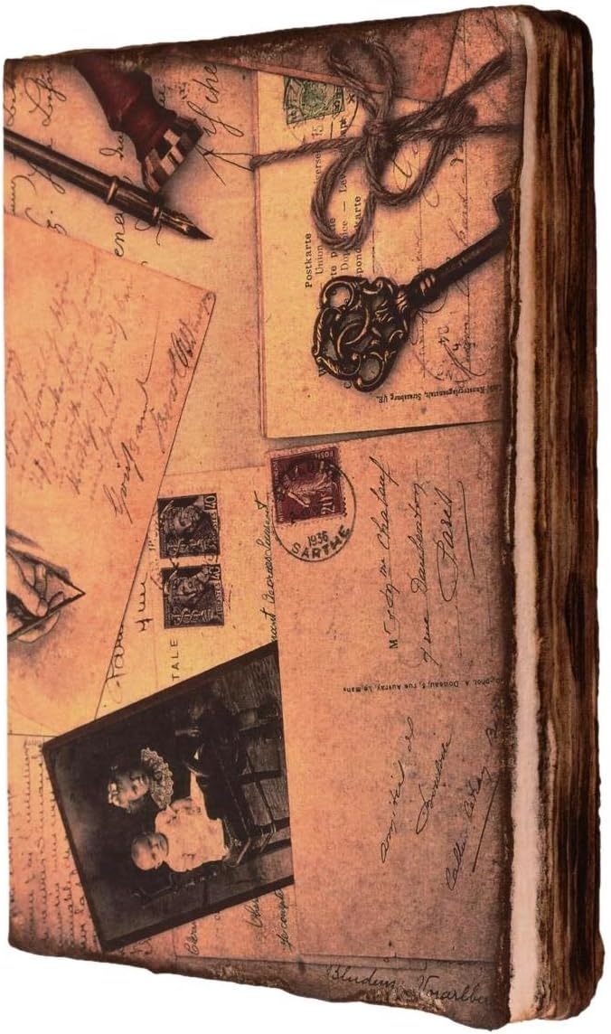 Purpledip Handmade Journal (Vintage Diary) 'Love Letters': Fire Burnt Handmade Paper Notebook; Unique Gift For Personal Memoir (11116)