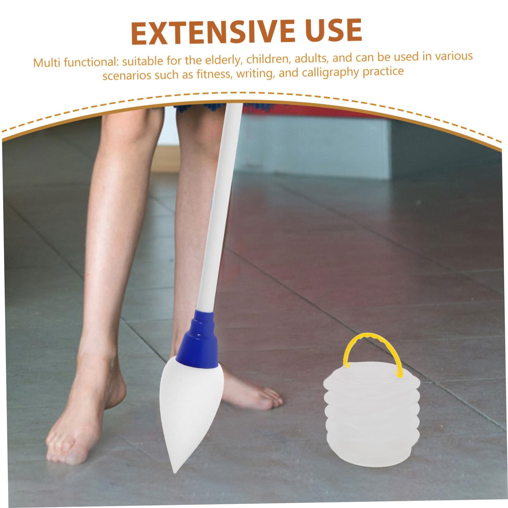 NUOBESTY Elderly Water Writing Brush Kit Large Sponge Pen Extendable Bucket for Outdoor Indoor Calligraphy Fitness