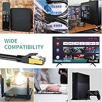 Vista 4 de Cable Ethernet Cat 8 de 15 pies, cable Ethernet resistente, cable de Internet, cable LAN de alta velocidad, más rápido que el cable Ethernet