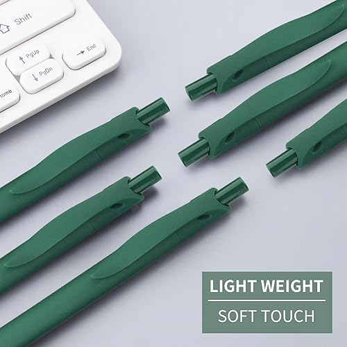 Miniatura 4 de deegtran Bolígrafos a granel, paquete de 50 bolígrafos verdes que no se corren, bolígrafos retráctiles al por mayor, bolígrafos de punta media,
