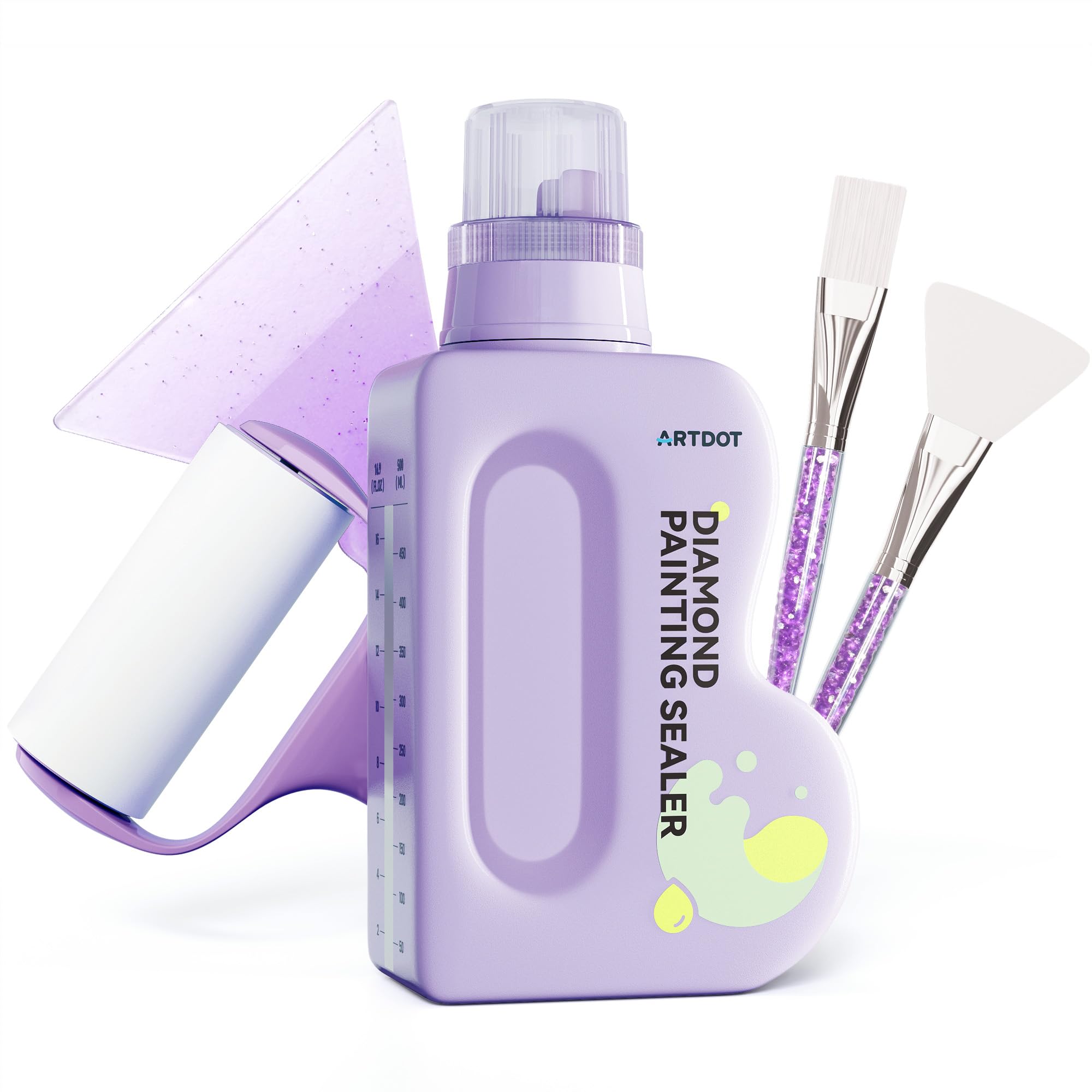 ARTDOT 480 ml Diamond Painting Versiegelung, Großes Fassungsvermögen Kleber als Diamond Painting Erwachsene Zubehör und Puzzle Kleber Transparent