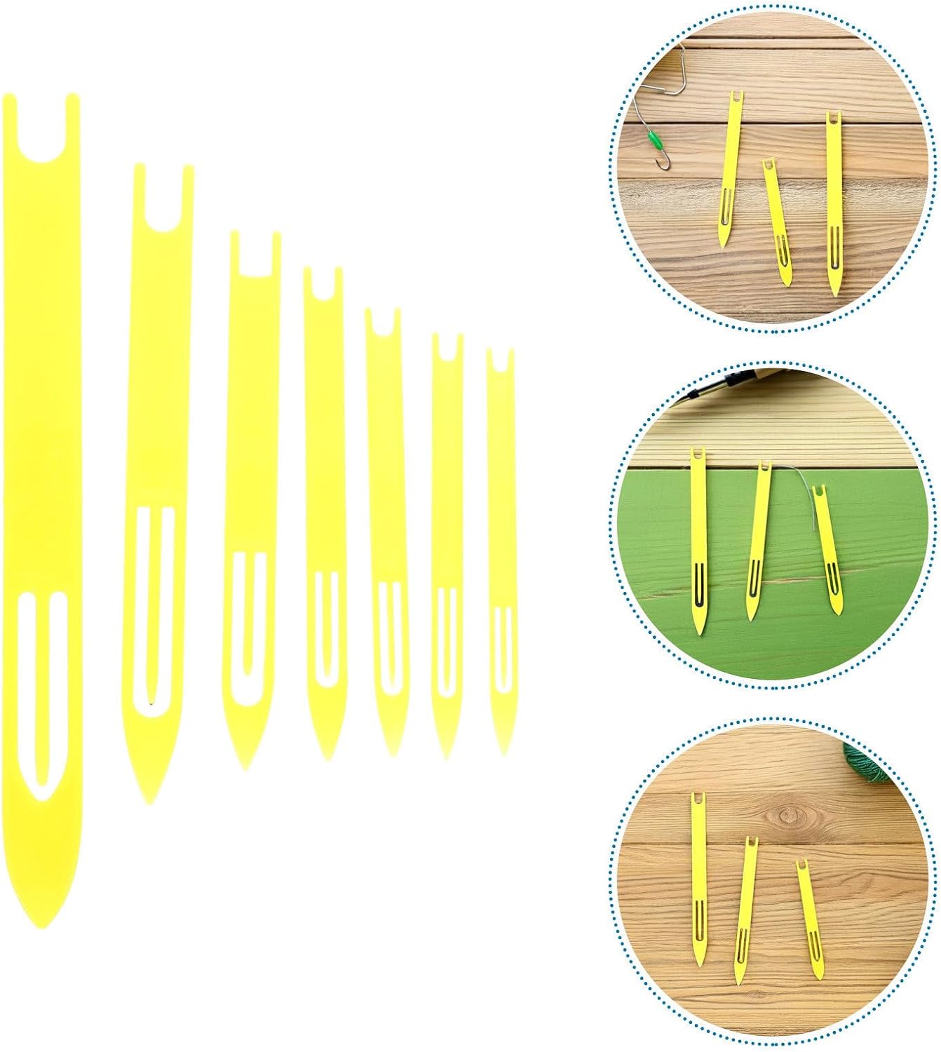 14pcs Plastic Net Repair Needle Shuttle for Fishing Mesh and Netting | Yellow Plastic Build, Beginner-friendly Design, Portable Size for Ocean Environments, Efficient Repair and Weaving Use