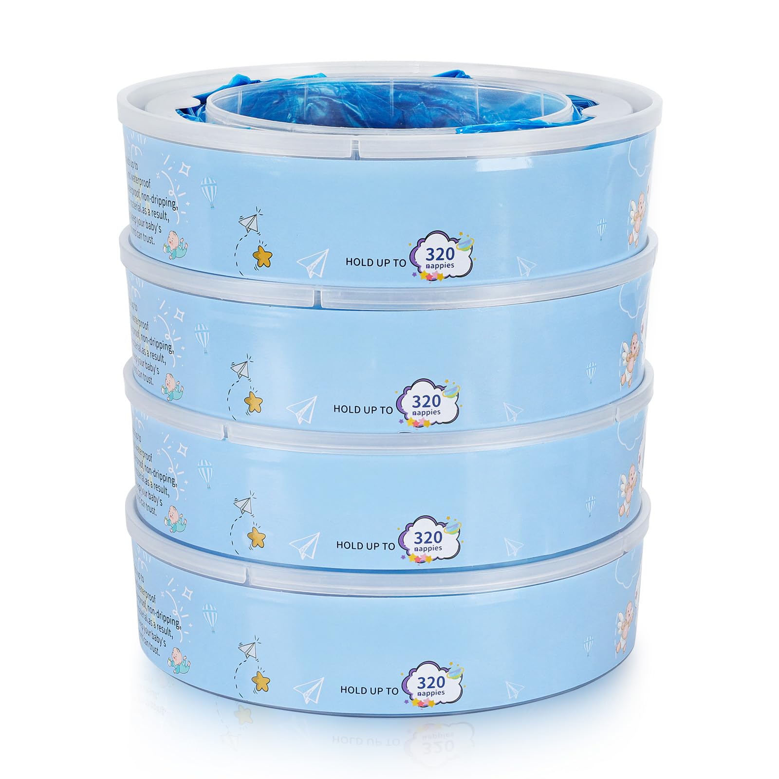 EDIMENS Nappy Bin Refill Cassettes Compatible with Angelcare