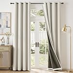JINCHAN Blackout Curtains 2 Panels, Bedroom Living Room Curtains 84 Inches Long, Thermal Insluted Sound Proof Drapes 100% Light Blocking(W52 x L84 Inch, Cream White)