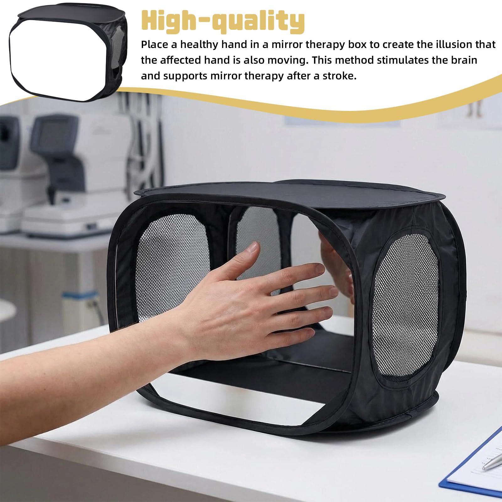Miroir thérapeutique pour la récupération des accidents vasculaires cérébraux, outil professionnel pour la thérapie des mains, boîte de thérapie miroir pour la récupération des mains en cas de PLP