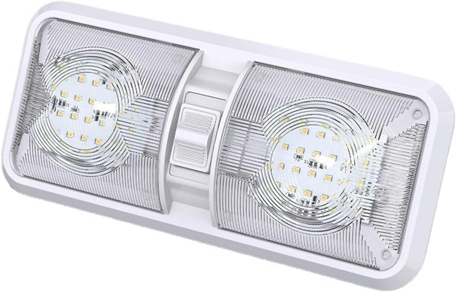 NOGRAX Led Ceiling Light 12V 24V Double Dome Light With ON/Off Dimmer Switch Interior Lighting for RV Camper Car Trailer Boat Motorhome Truck Roof (10)