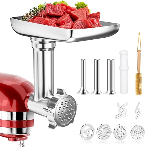 Accesorios metálicos para molinillo de alimentos para batidoras de pie KitchenAid y batidoras de pie Cuisinart serie SM-50. Picadoras de carne,