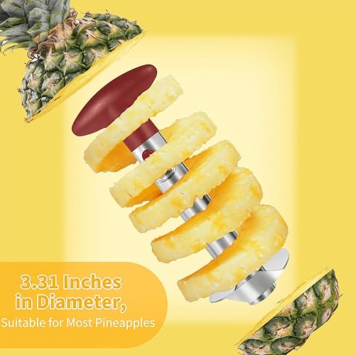 Miniatura 3 de Descorazonador de piña, actualizado, reforzado, hoja más gruesa Newness - removedor prémuim de núcleos de piña de acero inoxidable, herramienta para