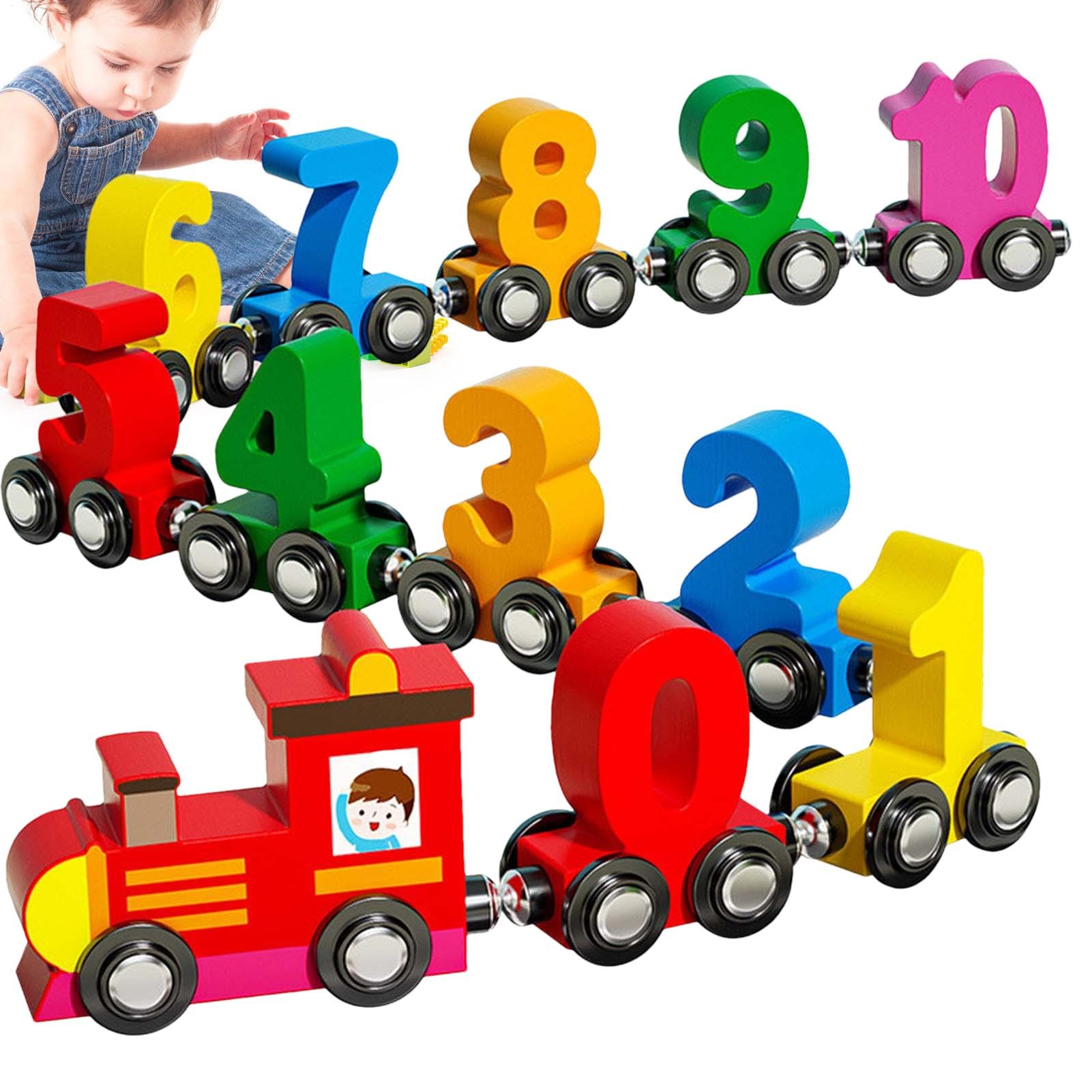 Number Train Puzzle Wooden Educational Number Design