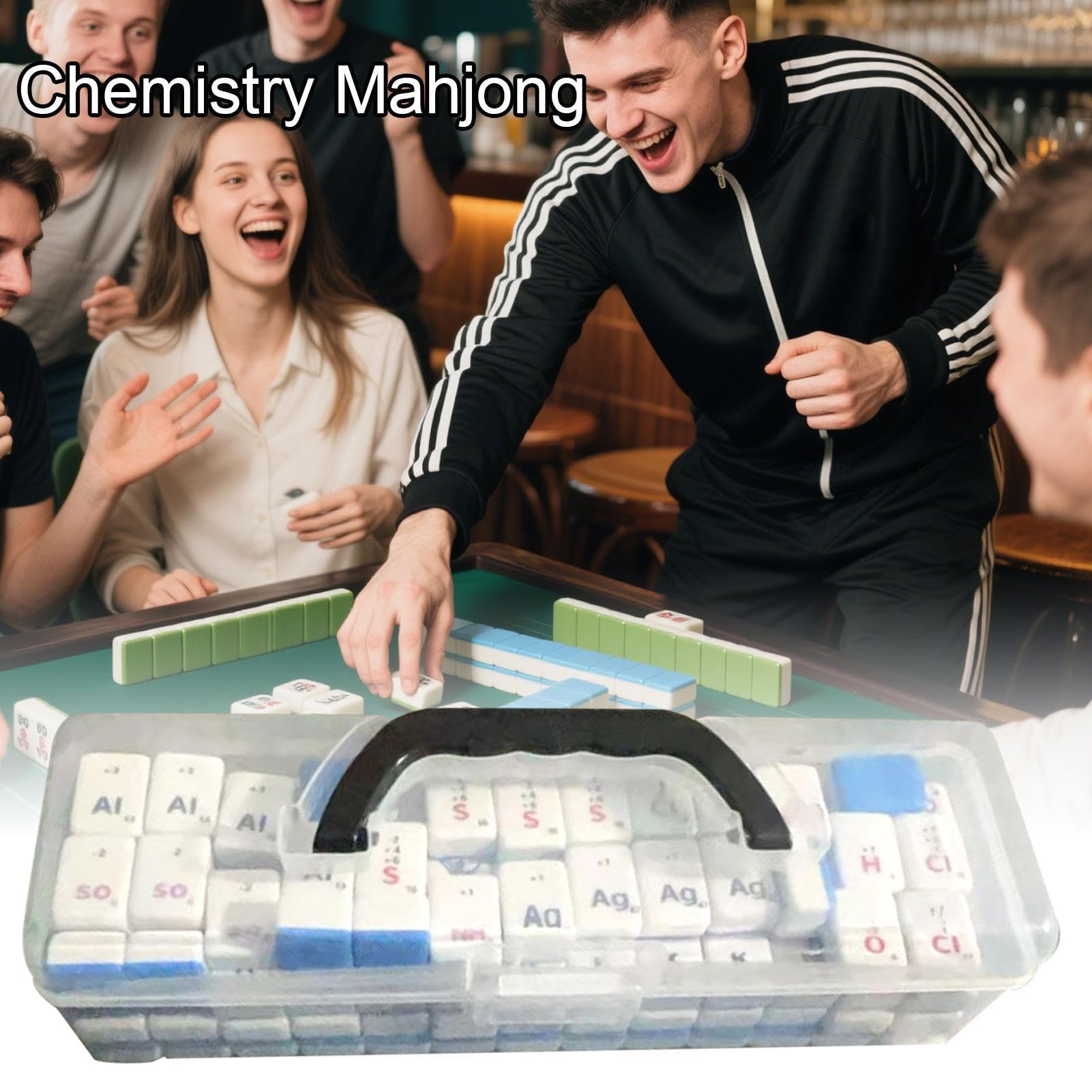 Mahjong-Steine Mahjong Spiel Für Kinder & Einsteiger | Lernspielzeug Mit -Elementsymbolen Für Familienabende Und Gesellschaftsspiele