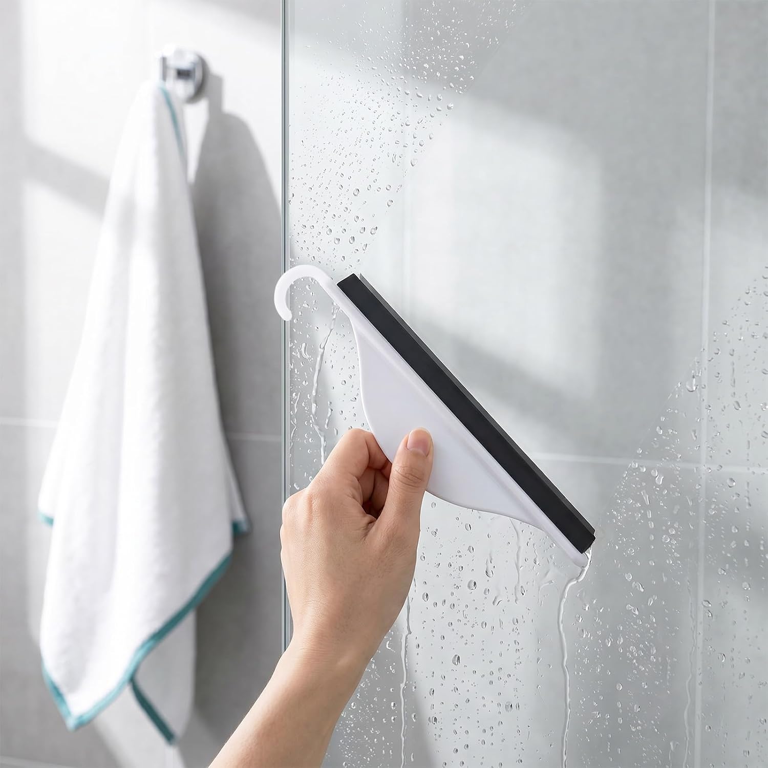 2PC Mini Handheld Squeegee, Streak-Free Multi-Surface Cleaner for Glass, Mirrors, Bathroom, Car Window