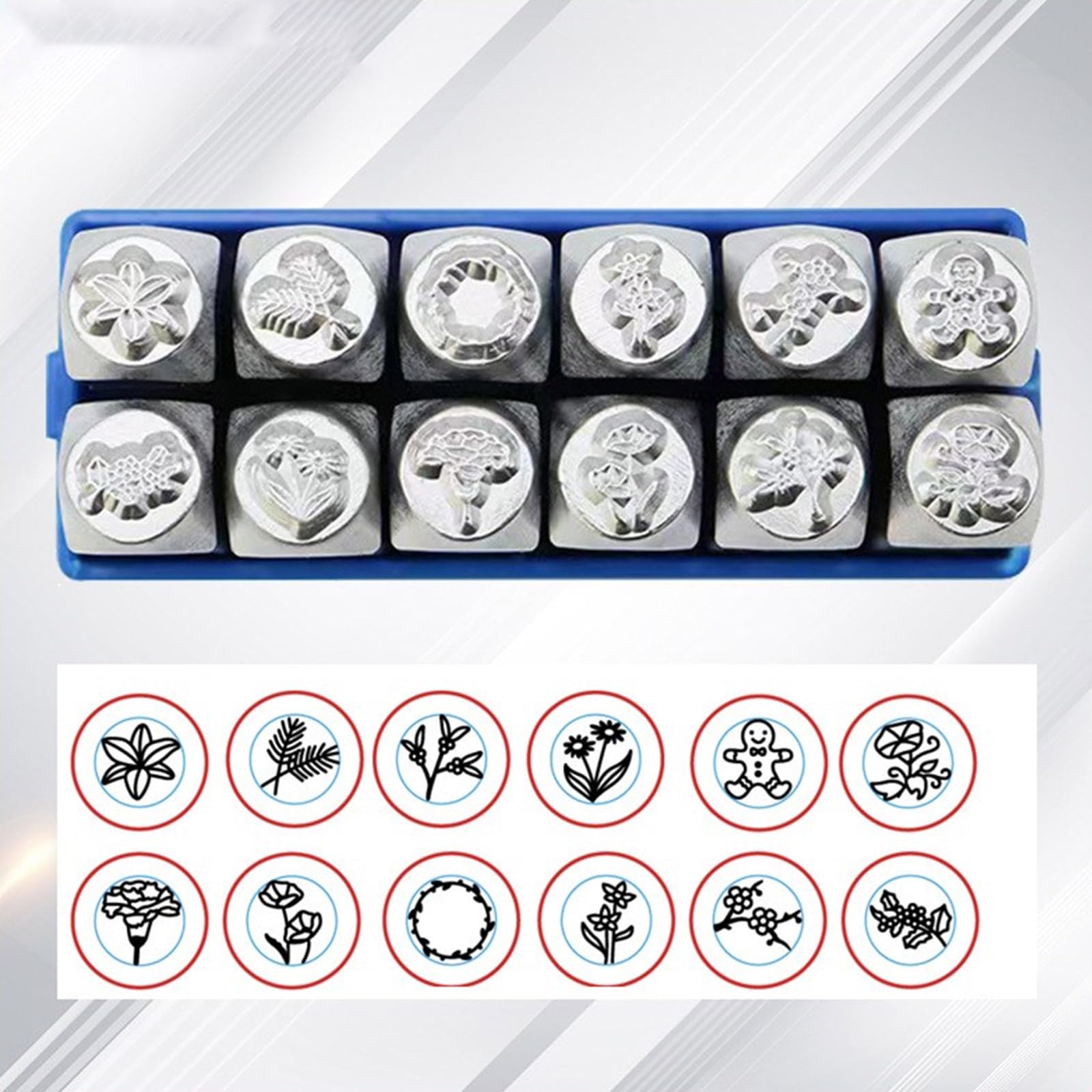 Juego de 12 herramientas para tallar joyas, juego de cinceles de metal, herramienta de grabado de joyas, estructura de acero para hacer patrones y textura, manualidades, estampación