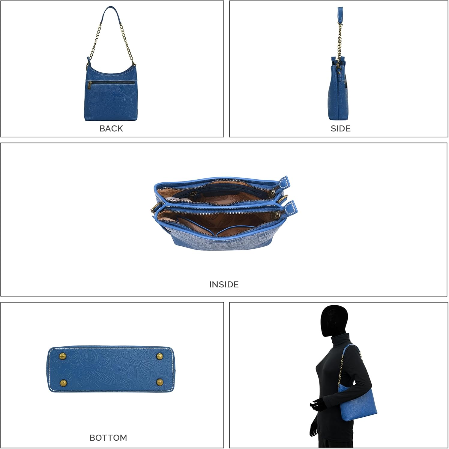 Anna by Anuschka Heritage Collection Women's Genuine Leather Multicompartment Hobo - Image 4