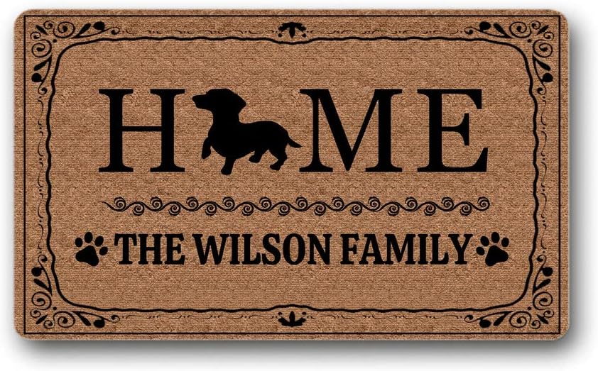 Personalized Custom Family Name French Bulldog Doormat Home Decorative Indoor Outdoor Entrance Floor Mat Rug for Entrance 15.7x23.6 inch