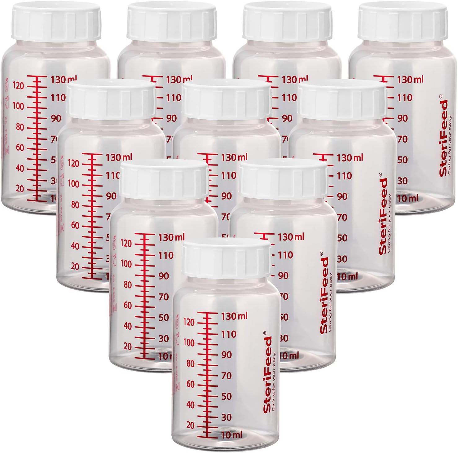 Sterifeed 10 x Reusable Sterile Baby Bottle 130ml Sterifeed Baby Bottle Reusable Sterile 130ml