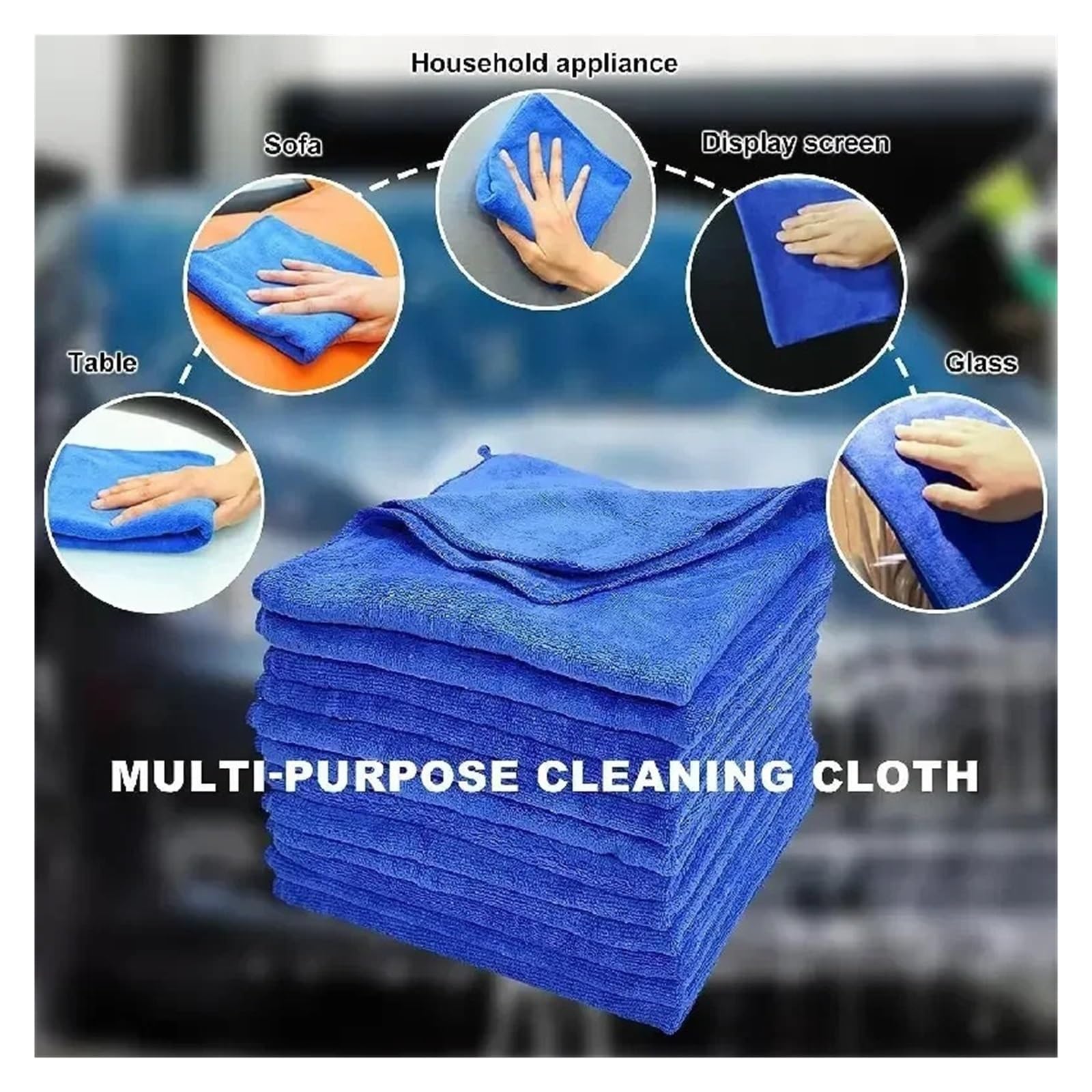 Absorbent Microfiber Cleaning Cloths - Lint Free Reusable Towels for Car Windows and Household Use 100PCS — view 2