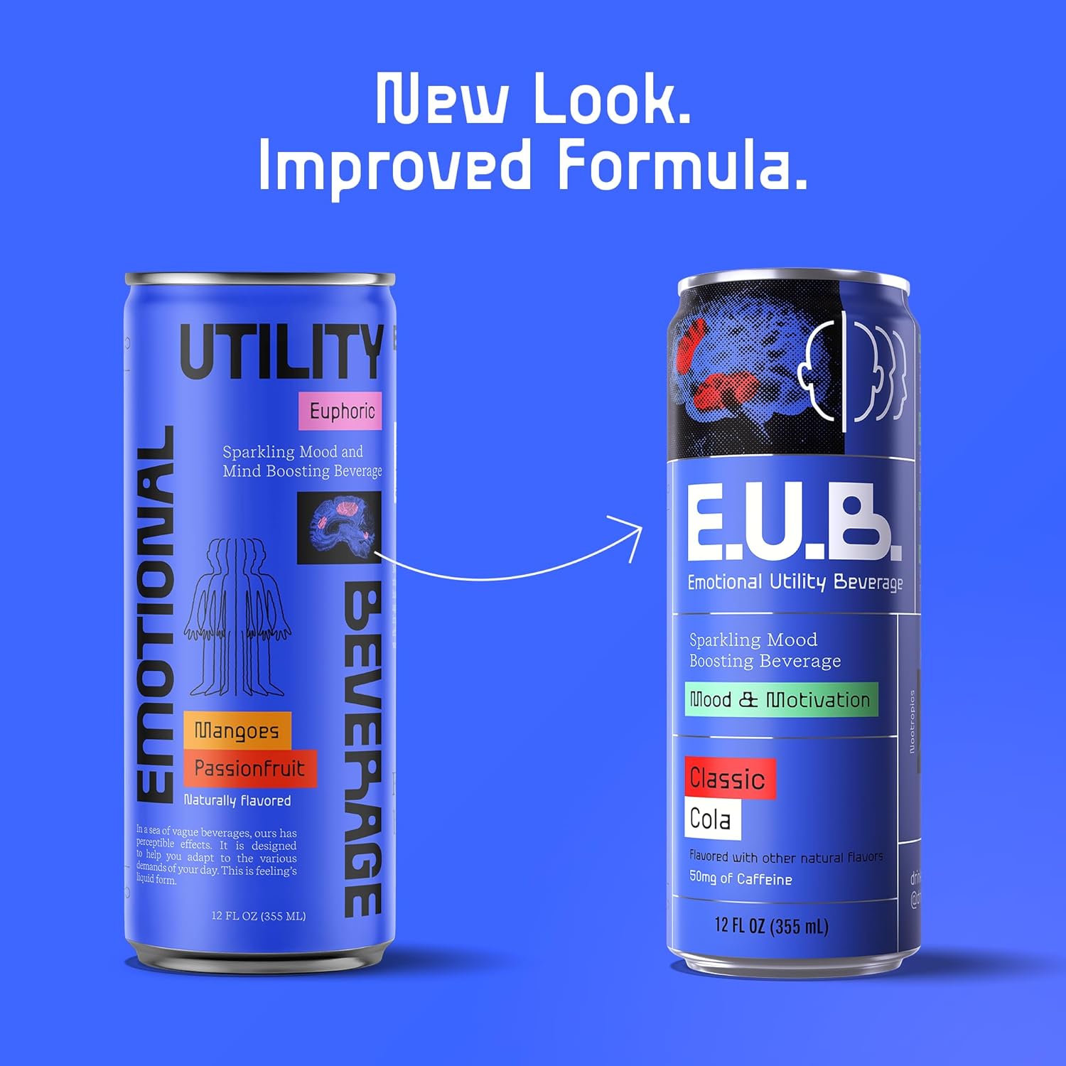E.U.B. Classic Cola Sparkling Functional Beverage, 12oz Can, 50mg Caffeine, 25 Calories, with Nootropics & Adaptogens for Mood & Energy Support - Image 6