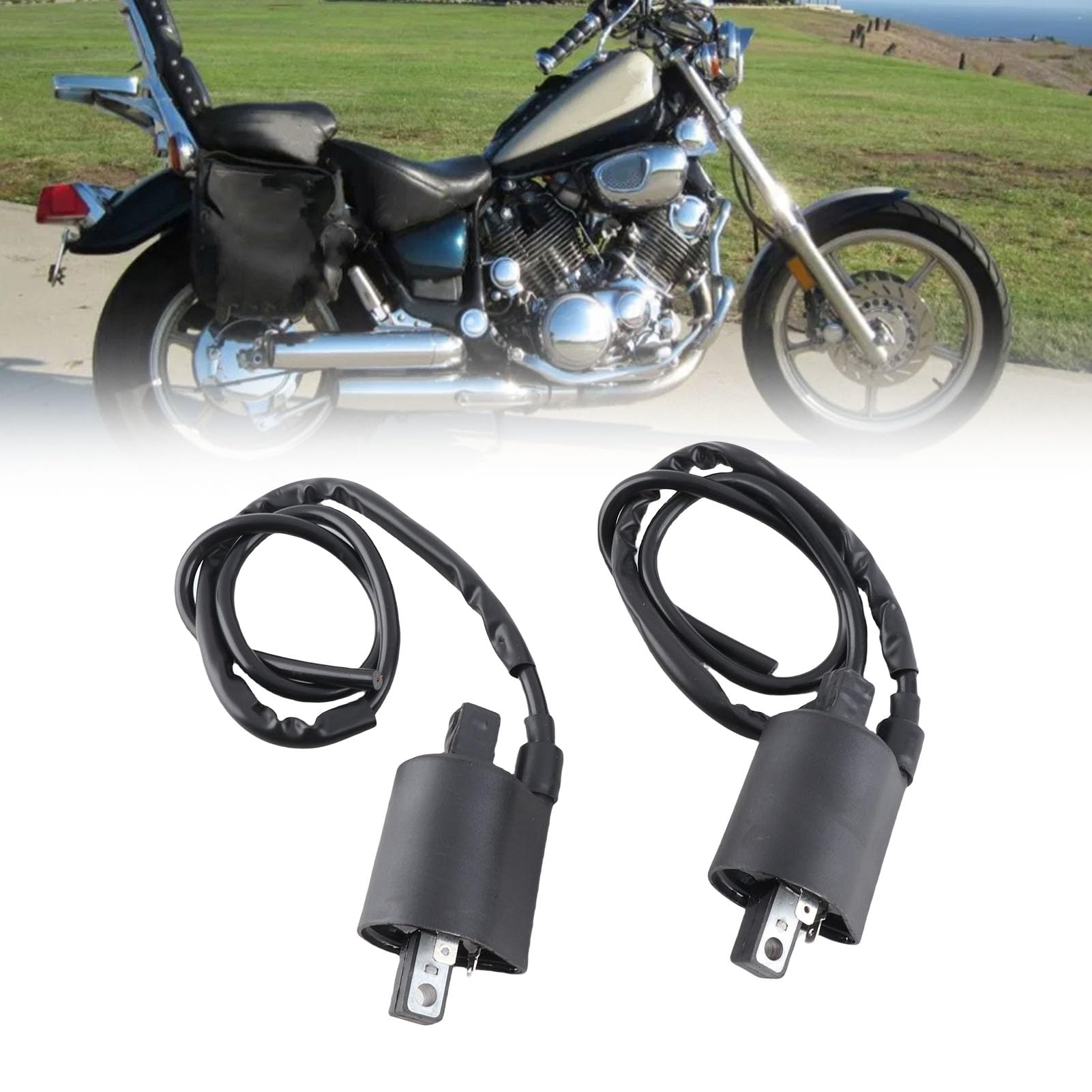 Bobina di accensione per auto da 2 pezzi, bobine di accensione più corte e più lunghe adatte per Yamaha Virago 1100 XV1100 1986-1999
