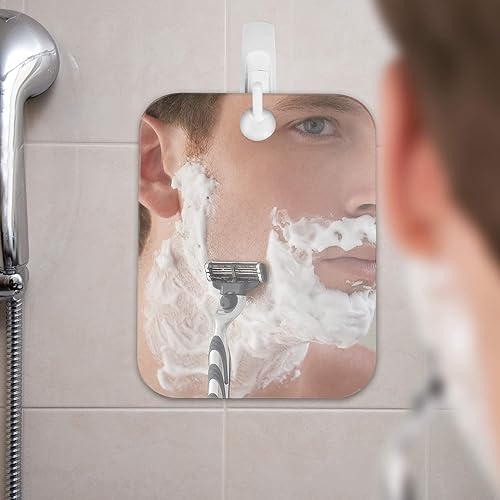 Miniatura 5 de Shave Well Deluxe - Espejo de ducha antiniebla espejo de afeitado de baño sin niebla para hombres y mujeres Grande gancho adhesivo extraíble sin