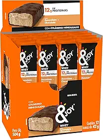 Barra de Proteína Enjoy com Whey Sabor Amendoim + Chocolate - Caixa com 12 unidades de 42 g