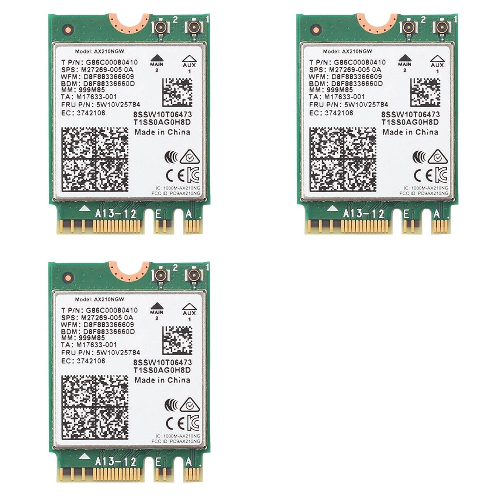 3X AX210 AX210NGW Scheda di Rete M.2 NGFF 2.4Ghz/5G Wi-Fi 6E Scheda WiFi 2400Mbps Adattatore WiFi Bluetooth 5.2 802.11Ax