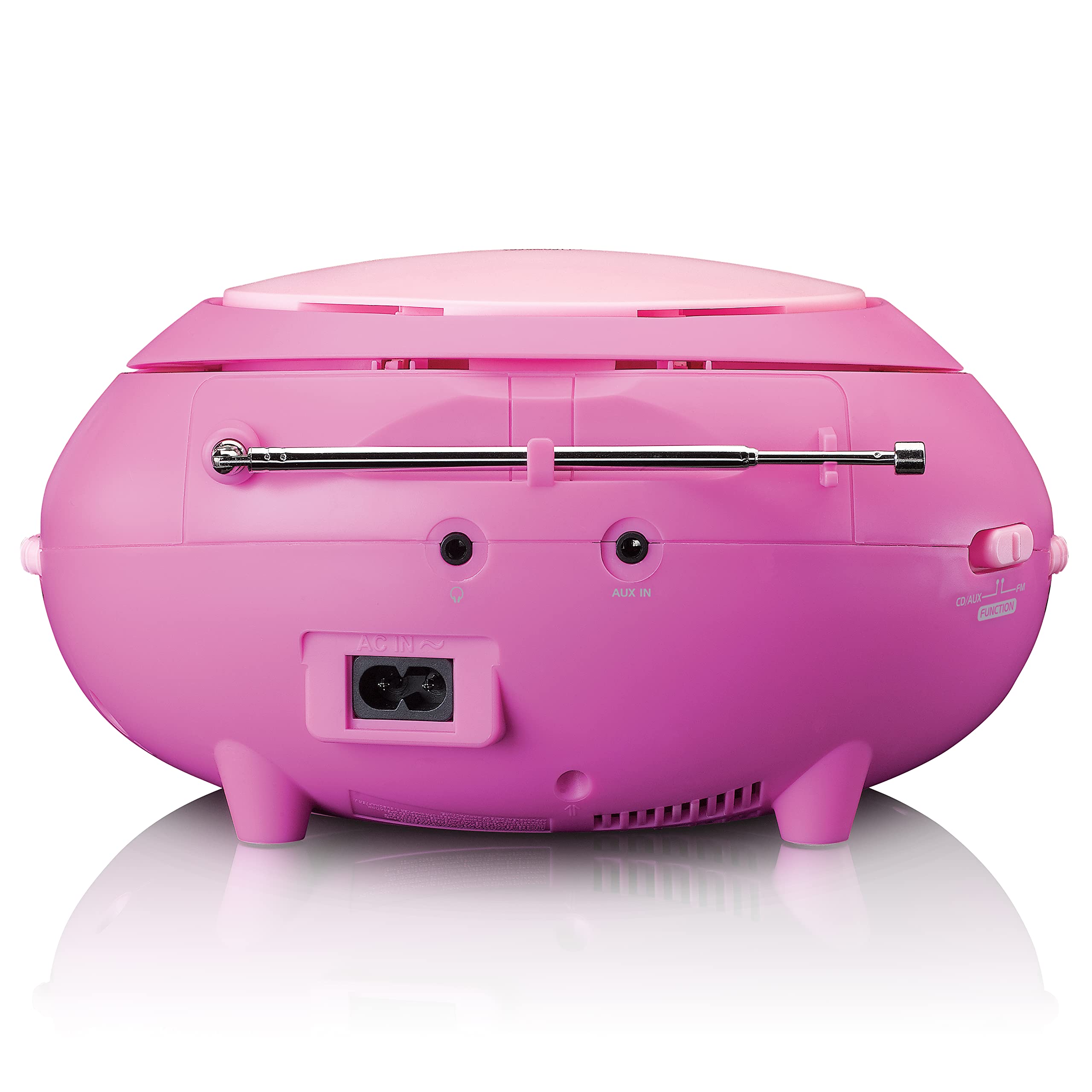 Lenco SCD-620 - Lettore CD per bambini, radio CD, con microfono, lettore karaoke, memoria titoli, ricevitore FM, 2 x 1 Watt RMS, AUX-IN, rosa