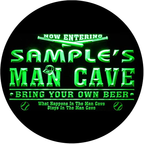 Miniatura 2 de ADVPRO Name Personalized Custom Man Cave Baseball Bar Beer Neon Sign Green 24x16 inches st4s64-qb-tm-g