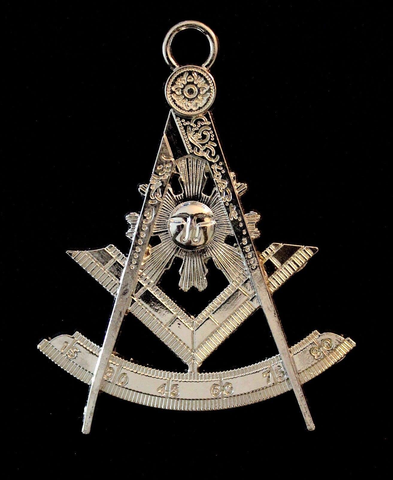 Past Master Silver Tone Jewel for Masonic Collar Regalia Freemason Pendent