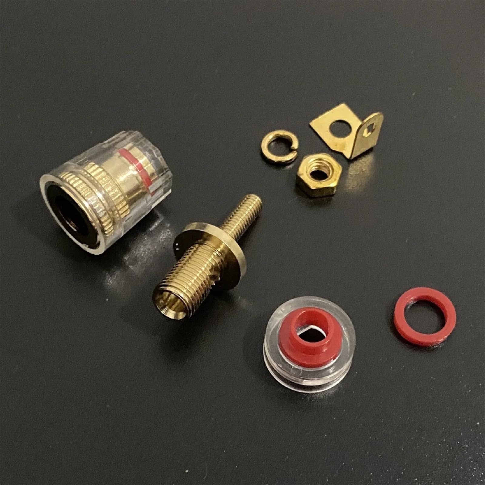 Connecteur de borne de Haut-Parleur plaqué Or 42MM, 2 pièces/lot, connecteur Post-amplificateur adapté à Une fiche Banane de 4mm