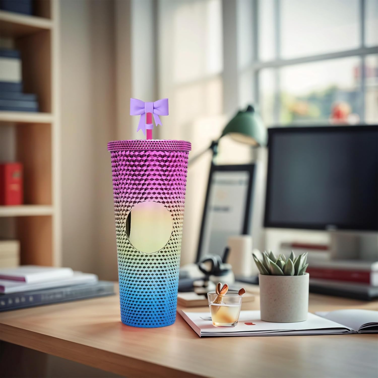 Bow Straw Topper for Starbucks Cup, 7-8mm (0.31inch) Cute Silicone Straw Cover for Tumblers, Dust-Proof Reusable Accessories Cap for Starbuck, Pink, Blue, Purple - Image 7