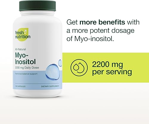 Miniatura 3 de Myo-inositol - 2200 mg más fuerte RMN verificado - 120 cápsulas de polvo de alta potencia - Mejor valor mio-inositol - Hecho en los Estados Unidos