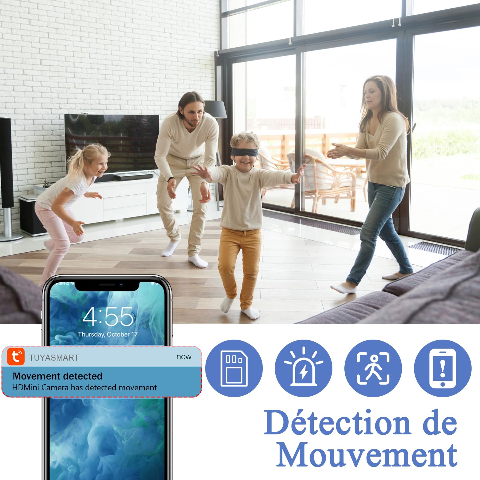 2.4/5Ghz WiFi Caméra Cachée, HD 1080P Mini Caméra Cachée Espion, 2 en 1 Réveil WiFi Camera Espion avec Vision Nocturne et Détection de Mouvement supportant 2 Réveils et APP Vue à Distance