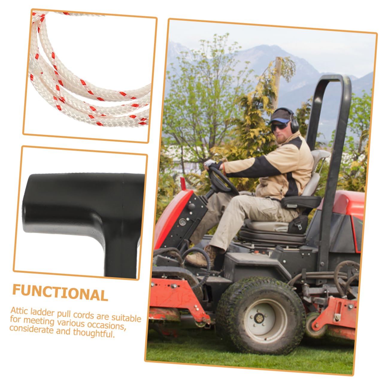 HOLIDYOYO Garage Door Emergency Pull Ropes Kit Attic Ladder Pulls Sturdy Rope Handle Set Easy Access