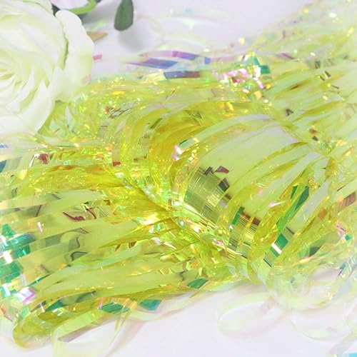 Miniatura 8 de asunflower Cortina iridiscente con flecos para decoración de fiesta, 9.8 pies, cortina de oropel iridiscente, cortina para decoración de fiestas