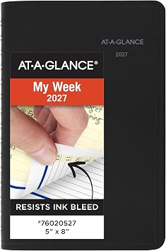 AT-A-GLANCE 2027 Appointment Book Planner, Weekly & Monthly, 5" x 8", QuickNotes, Black 76020527