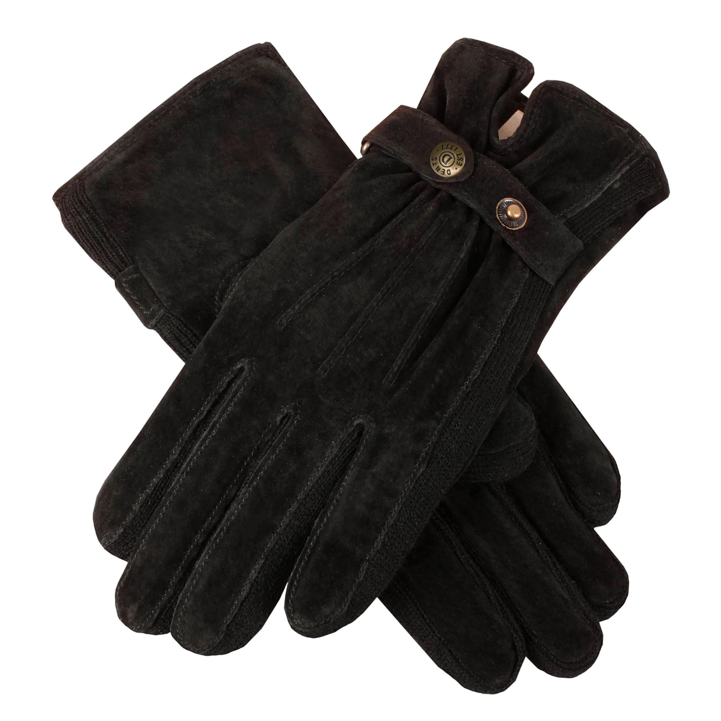 Dents Women's Black Laura Suede Walking Gloves L