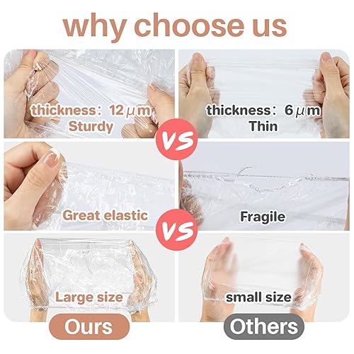 Miniatura 2 de MAQIHAN 100 gorros de ducha desechables unisex  Gorros grandes de plástico para acondicionamiento profundo, gorro de ducha reutilizable impermeable