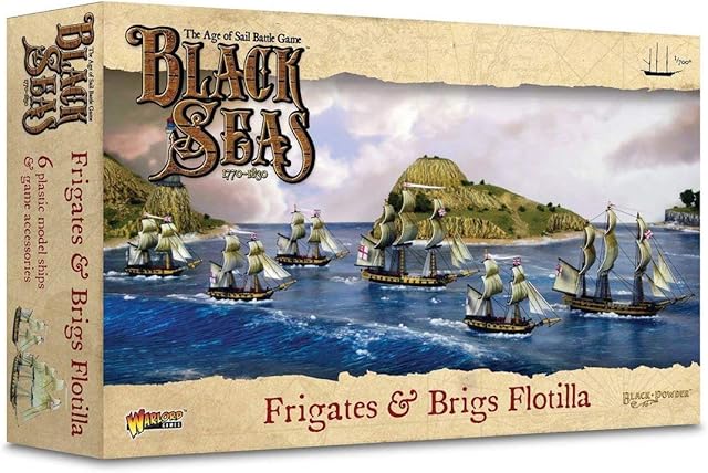 Frigates & Brigs Flotilla 1/700 Scale Plastic Miniatures for Black Seas by Warlord Games - Highly Detailed Age of Sail Era Miniatures for Table-top Wargaming