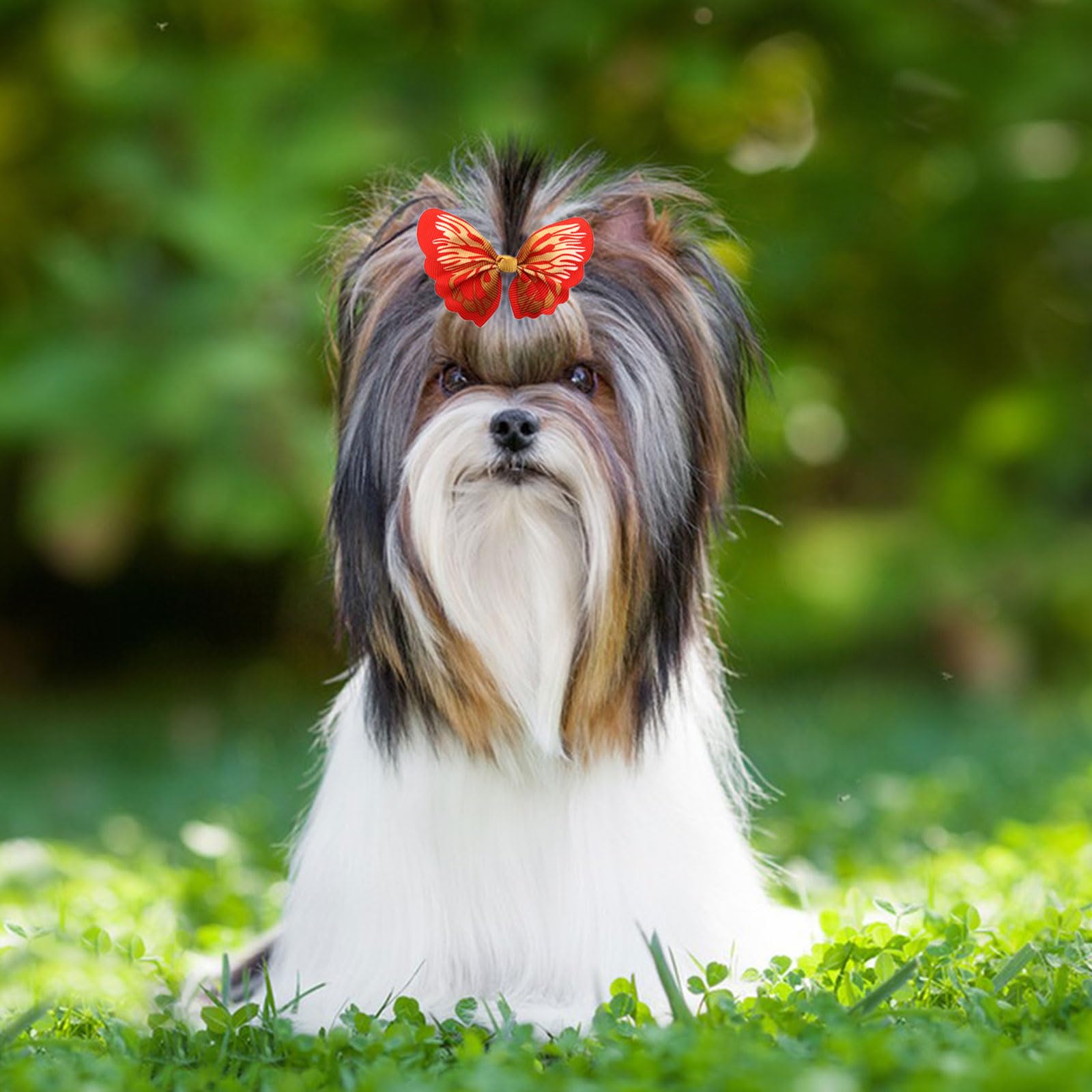 SULIUDAJI Fiocco Di Peli Di Cani 20 Pezzi Fiocchi Per Cani Con Elastici - 9