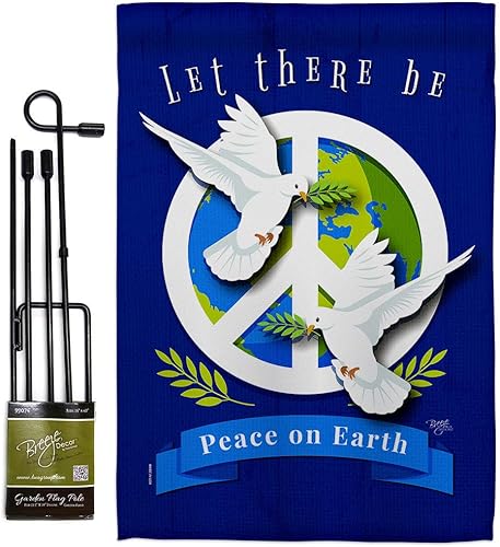 Breeze Decor Juego de banderas de jardín con soporte de expresión inspiradora espiritual de amor y sabiduría, apoyo a la emoción positiva de la