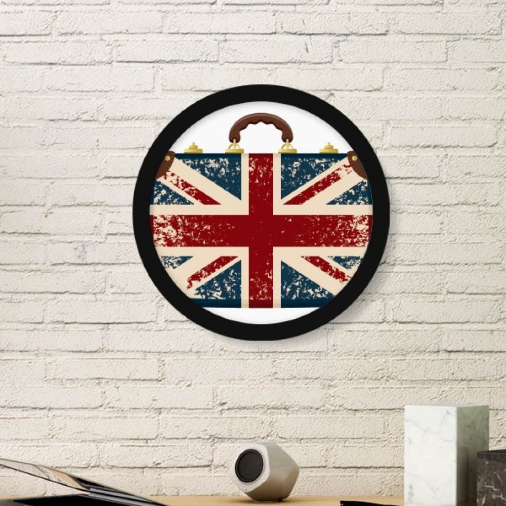 Cadre photo rond Union Jack rétro avec sticker mural noir DIYthinker