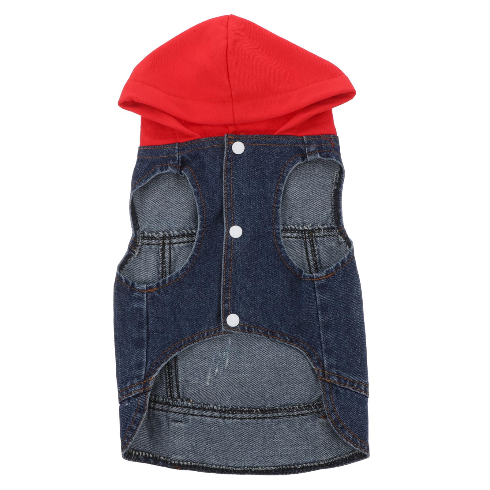 Happyyami Gilet per Animali Domestici Cappotto Cane Cappottino Cane Giubotto Cane Abbigliamento per Cani Costume da Mucca Cane Cucciolo Giacca di Jeans Forniture per Animali Domestici Rosso