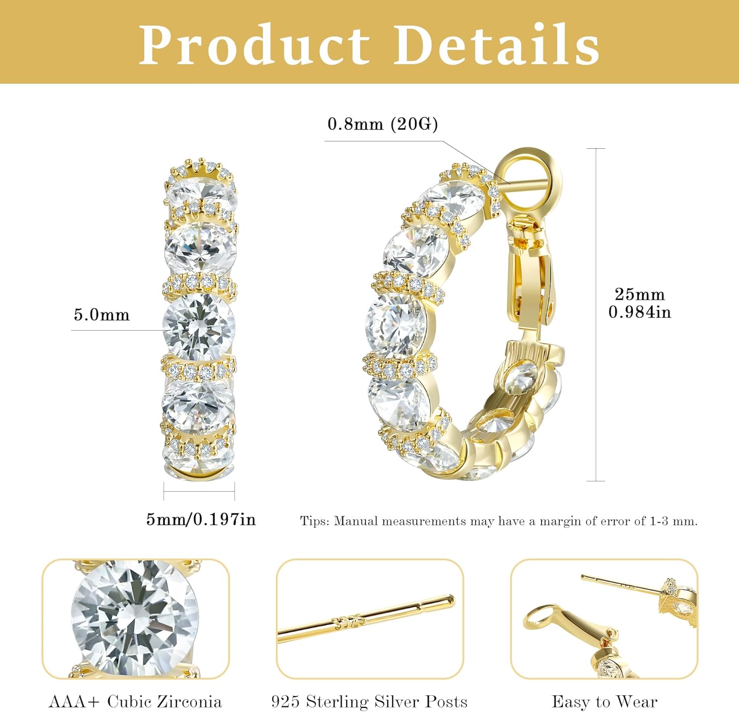 Gemsme Bridal Wedding Earrings for Brides Bridesmaides, 925 Sterling Silver Posts hypoallergenic Cubic Zirconia stud,Drop & Dangle Earrings for Women Jewelry Gifts