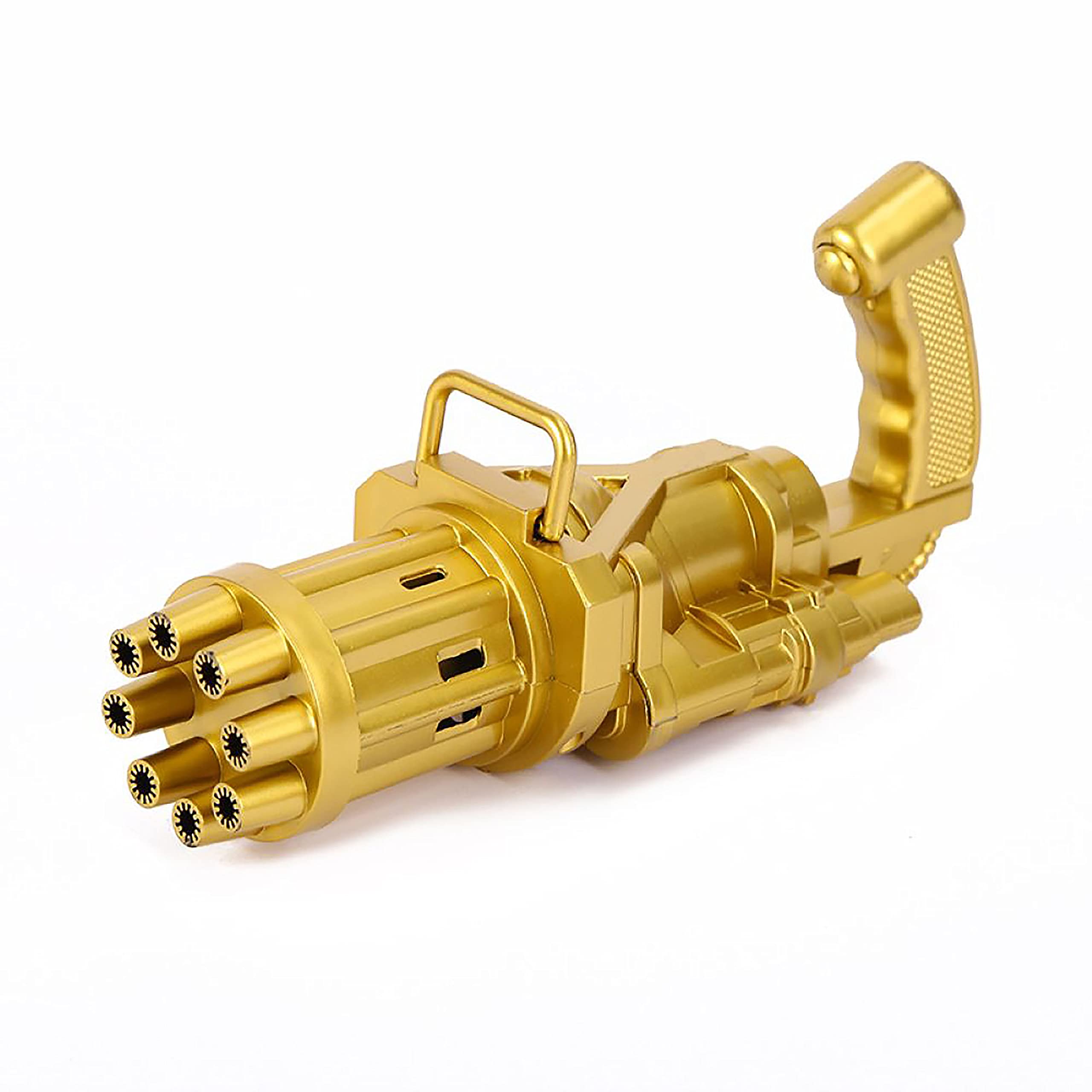 My Pet Elephant Gatling Bubble Machine, Gatling Automatic Bubble Gun, Gatling Bubble Gun, 8-Hole Huge Automatic Electric Gatling Bubble Guns for Kids, 2021 Newly Bubble Guns for Kids (Gold)